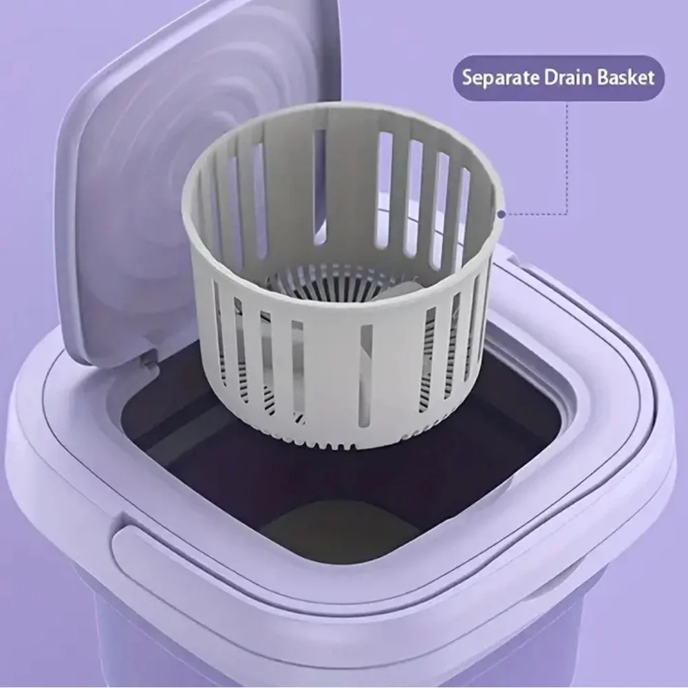 Collapsible portable mini washing machine